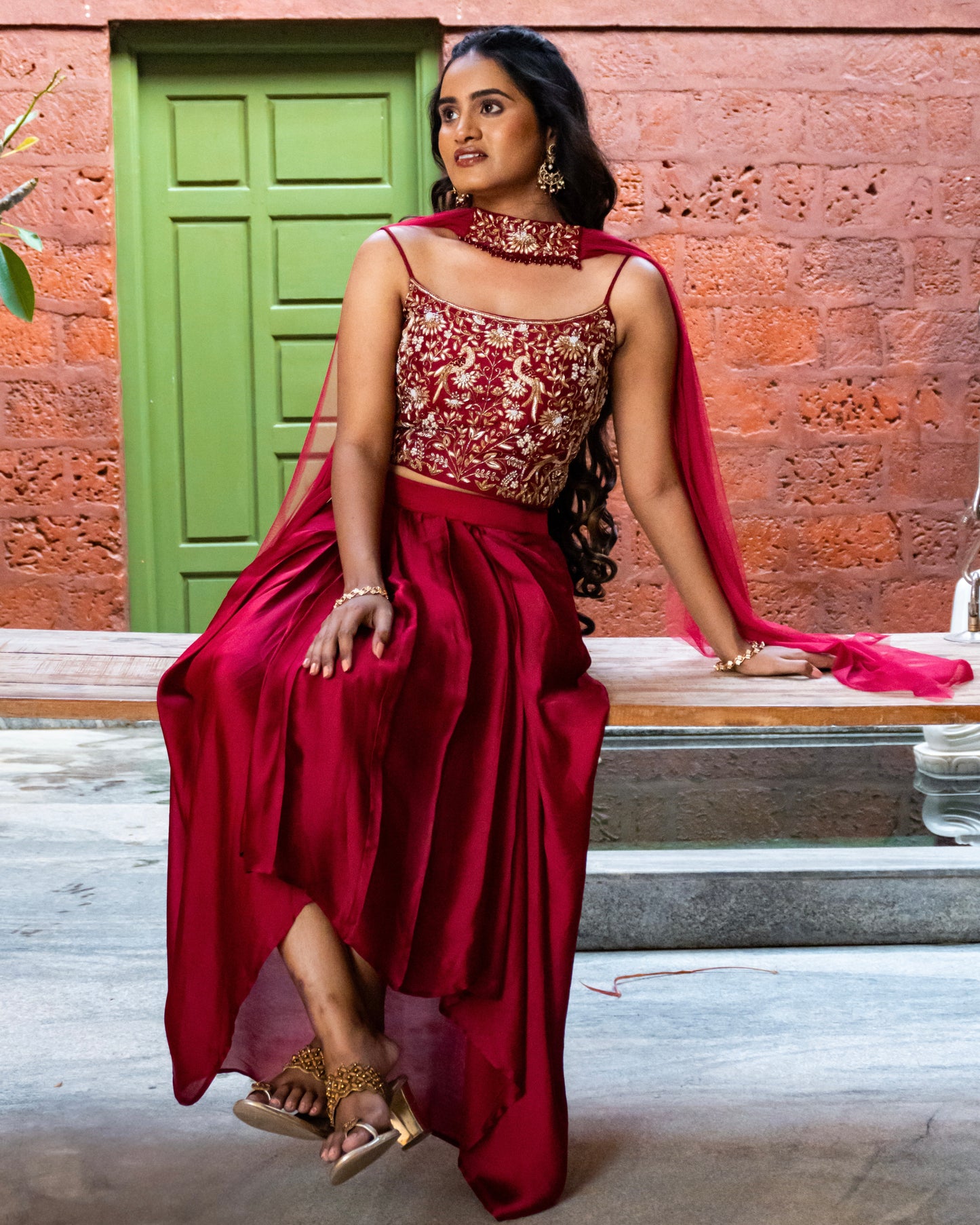 Navya Draped Skirt Set