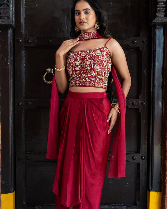Navya Draped Skirt Set