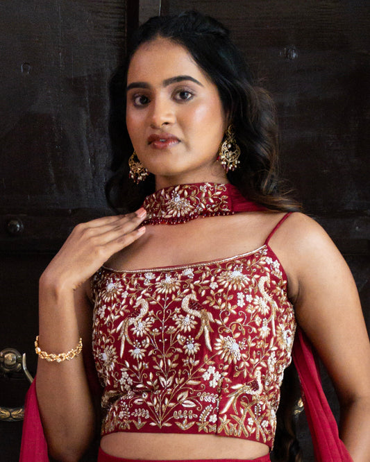 Navya Crop Top + Choker Chunni bundle