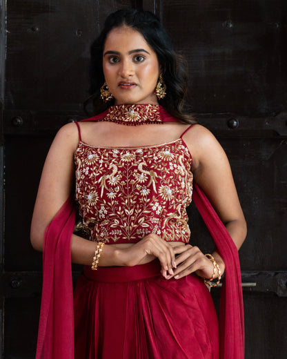 Navya Draped Skirt Set