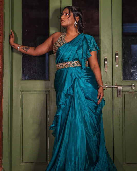 Nainika Ruffle Saree Set