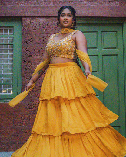 Nalini 3-Tiered Lehenga Set